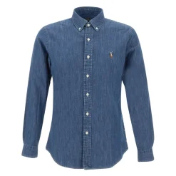 Heren Polo Ralph Lauren Overhemden^e Denim Overhemd, Button-Down Kraag