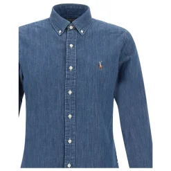 Heren Polo Ralph Lauren Overhemden^e Denim Overhemd, Button-Down Kraag