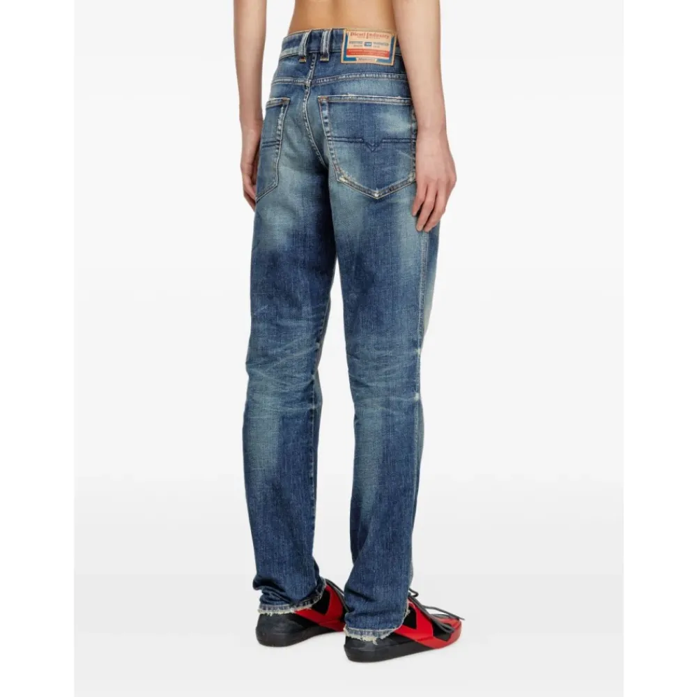 Heren Diesel Jeans^e Faded Jeans met Rafelzoom