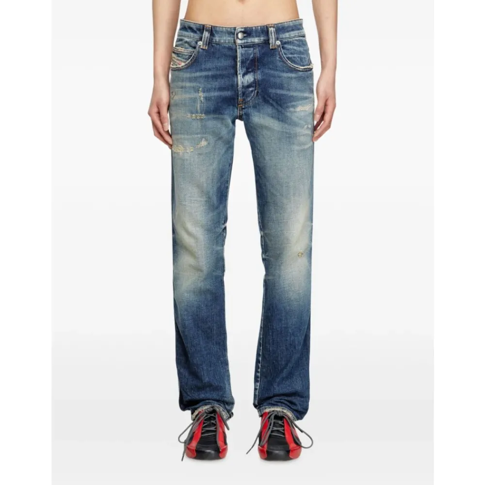Heren Diesel Jeans^e Faded Jeans met Rafelzoom