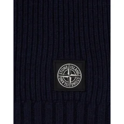 Stone Island e Gebreide Sjaal met Logopatch