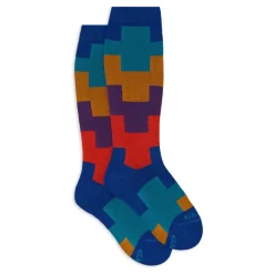 GALLO Ondergoed & Sokken^Blauwe geometrische katoenen kindersokken