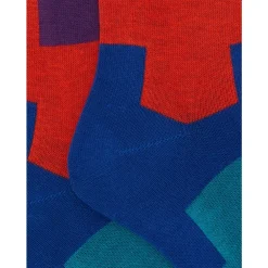 GALLO Ondergoed & Sokken^Blauwe geometrische katoenen kindersokken