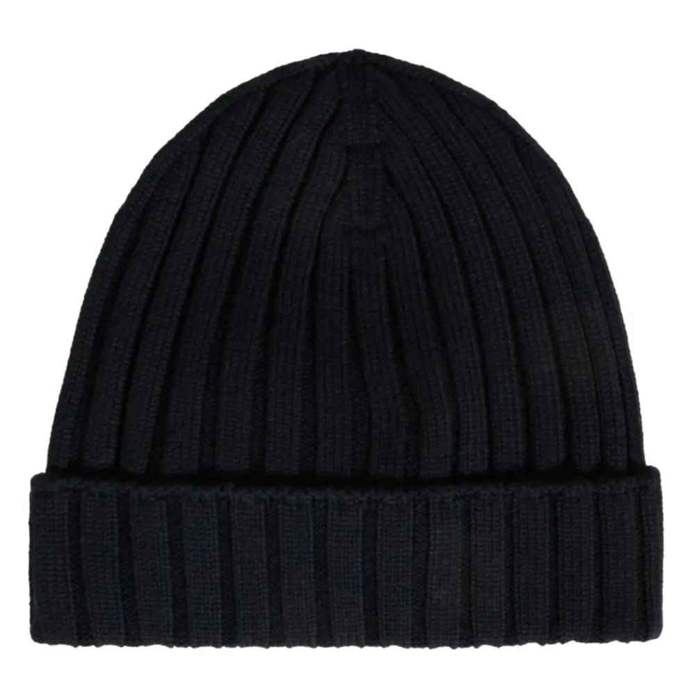 Moncler e Geribbelde Wollen Beanie Muts