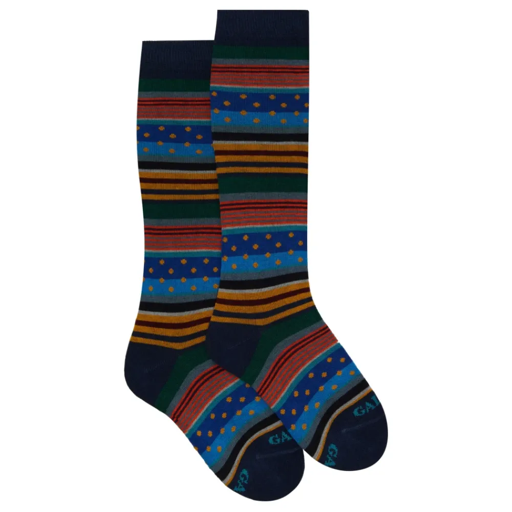 GALLO Ondergoed & Sokken^Blauwe Gestreepte & Polka Dot Kindersokken