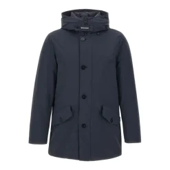 Heren Woolrich e Hooded Jas Knoopsluiting