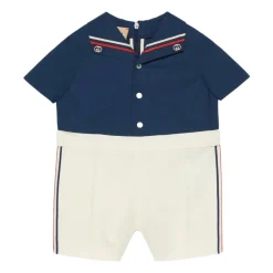 Gucci Bodysuits & Sets^Blauwe Kinderjurk met G-logo Borduursel