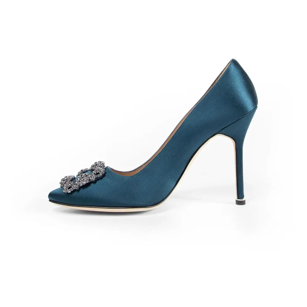 DAMES Manolo Blahnik e Kristal Gesp Stiletto Hak Schoen