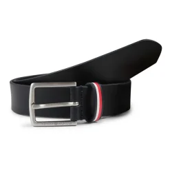 Tommy Hilfiger e leren riem met driekleurige lus