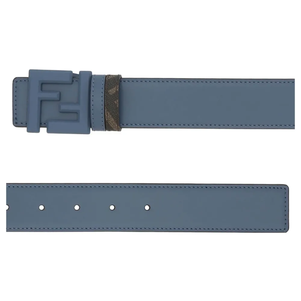 Heren Fendi e Omkeerbare Leren Riem Vierkante FF