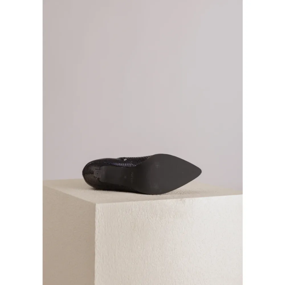 DAMES Via Vai Blauwe Snake Print Enkellaarzen