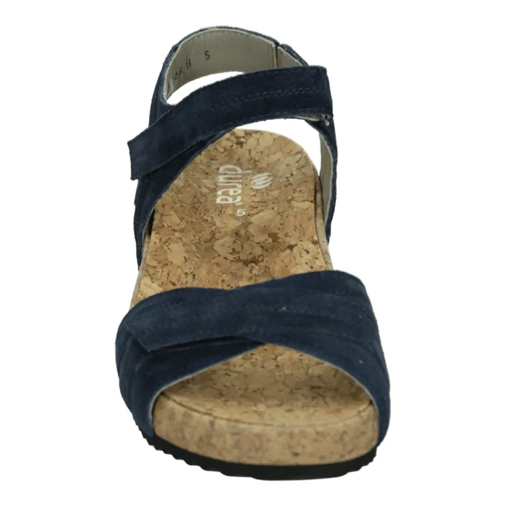 DAMES Durea Sleehakken^e Suède Sandaal met Uitneembaar Voetbed