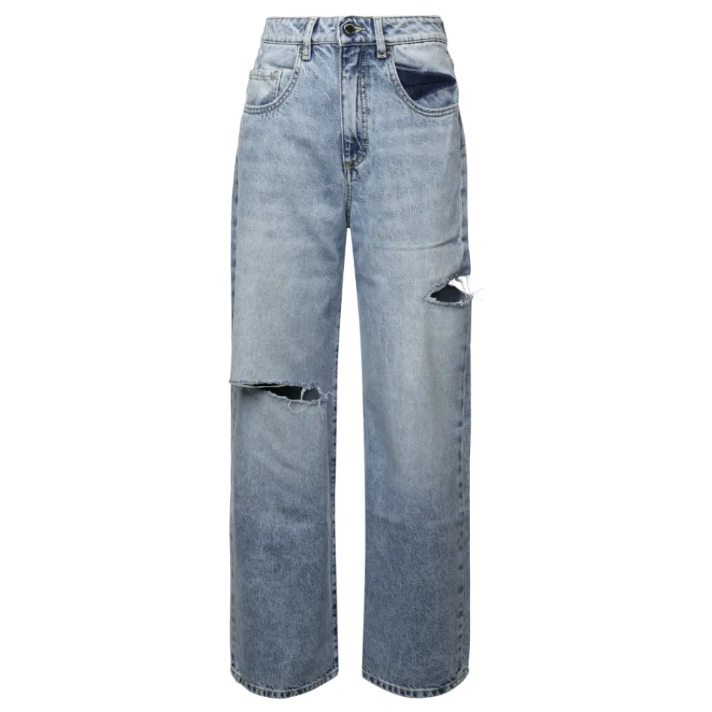 DAMES Icon Denim Jeans^e Wide Leg Katoenen Jeans