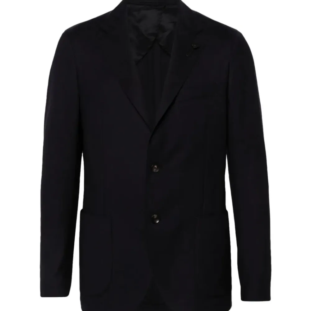 Heren Lardini e wollen blazer met broche detail