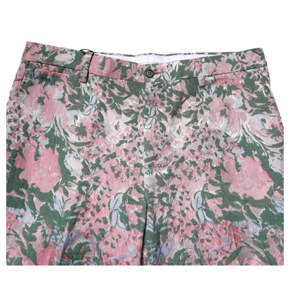 Heren Dolce & Gabbana Broeken^Bloemen Jacquard Tapered Broek Multicolor