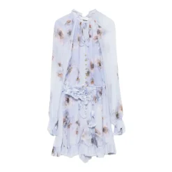 DAMES Zimmermann Jurken^Bloemenprint Gerimpelde Zoom Jurk