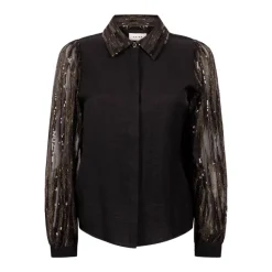 DAMES Aaiko Blouses^Blouse lange mouw PILLAR PAILLETTE