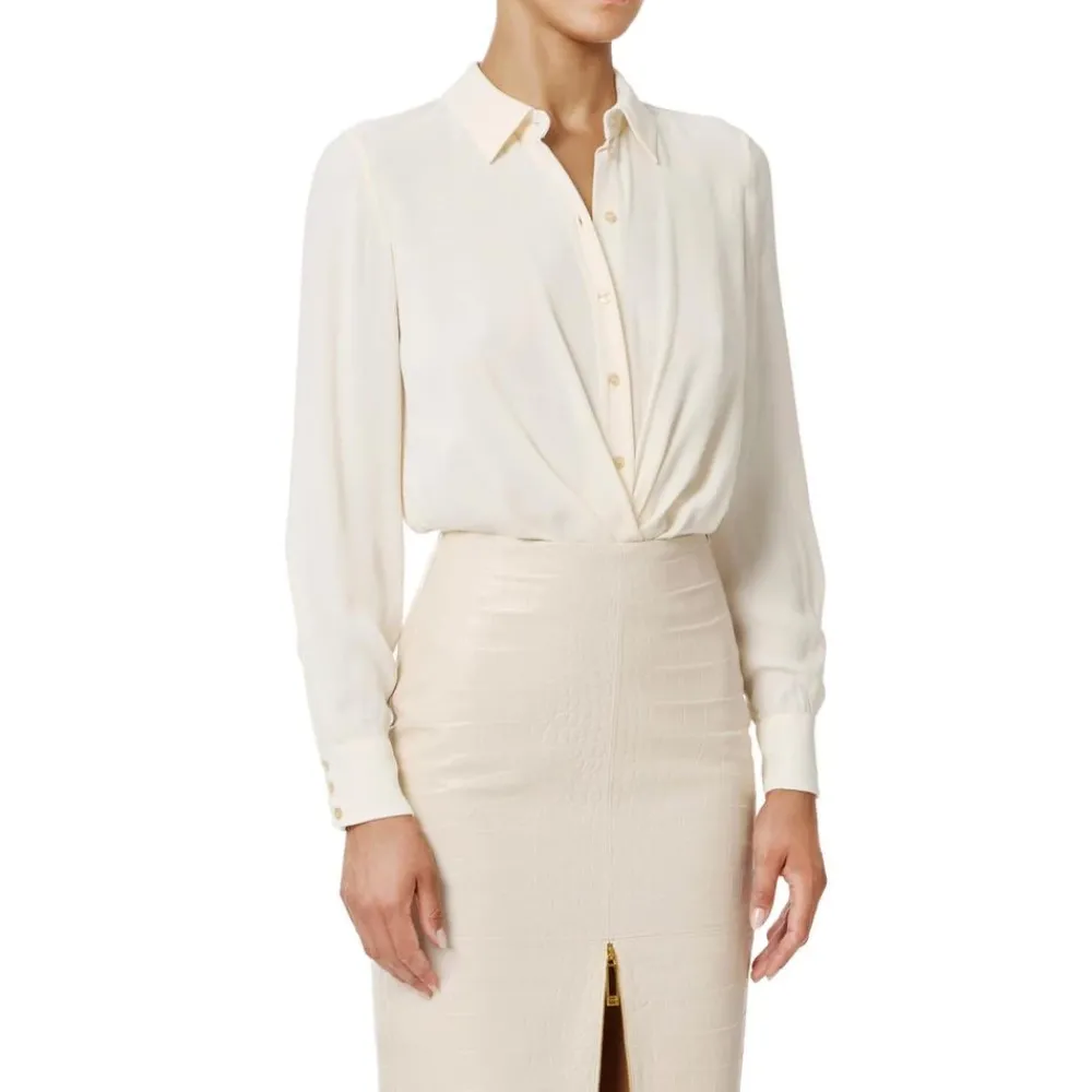 DAMES Elisabetta Franchi Shirts^Bodysuit van georgettestof