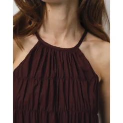 DAMES Dante 6 Boho-stijl smocked halter maxi jurk