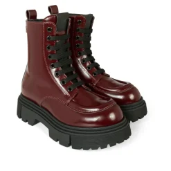 Calvin Klein Laarzen^Bordeaux Biker Boots met Logo Detail
