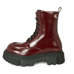 Calvin Klein Laarzen^Bordeaux Biker Boots met Logo Detail