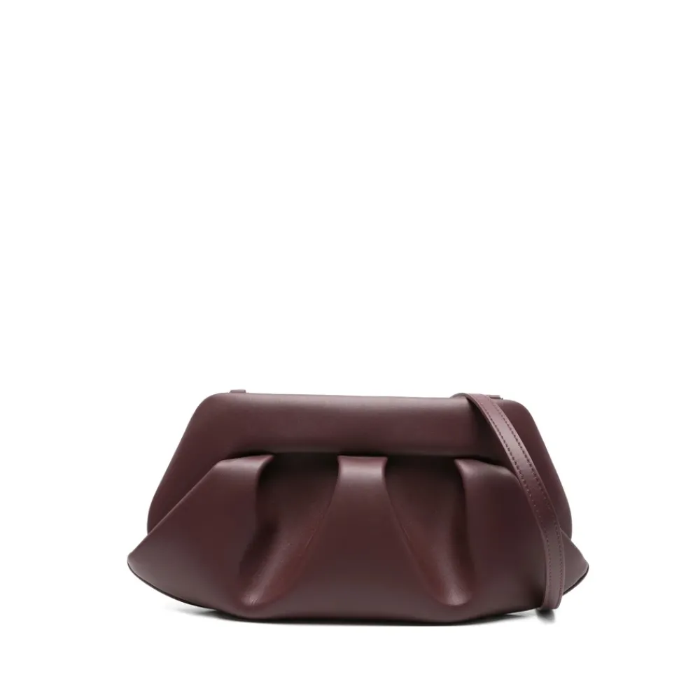 DAMES THEMOIRè Clutches^Bordeaux Geplooide Schoudertas met Magneetsluiting