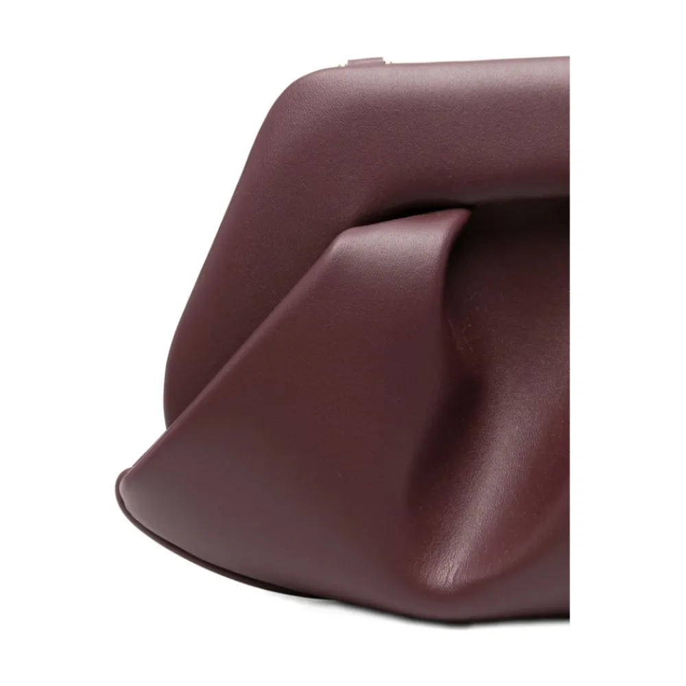 DAMES THEMOIRè Clutches^Bordeaux Geplooide Schoudertas met Magneetsluiting