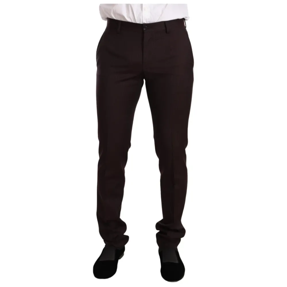 Heren Dolce & Gabbana Bordeaux Gestreept Slim Fit Pak