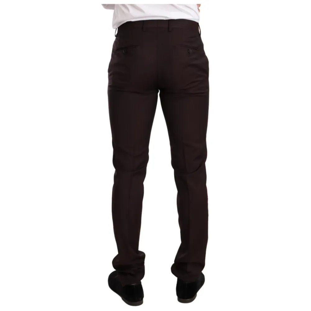 Heren Dolce & Gabbana Bordeaux Gestreept Slim Fit Pak