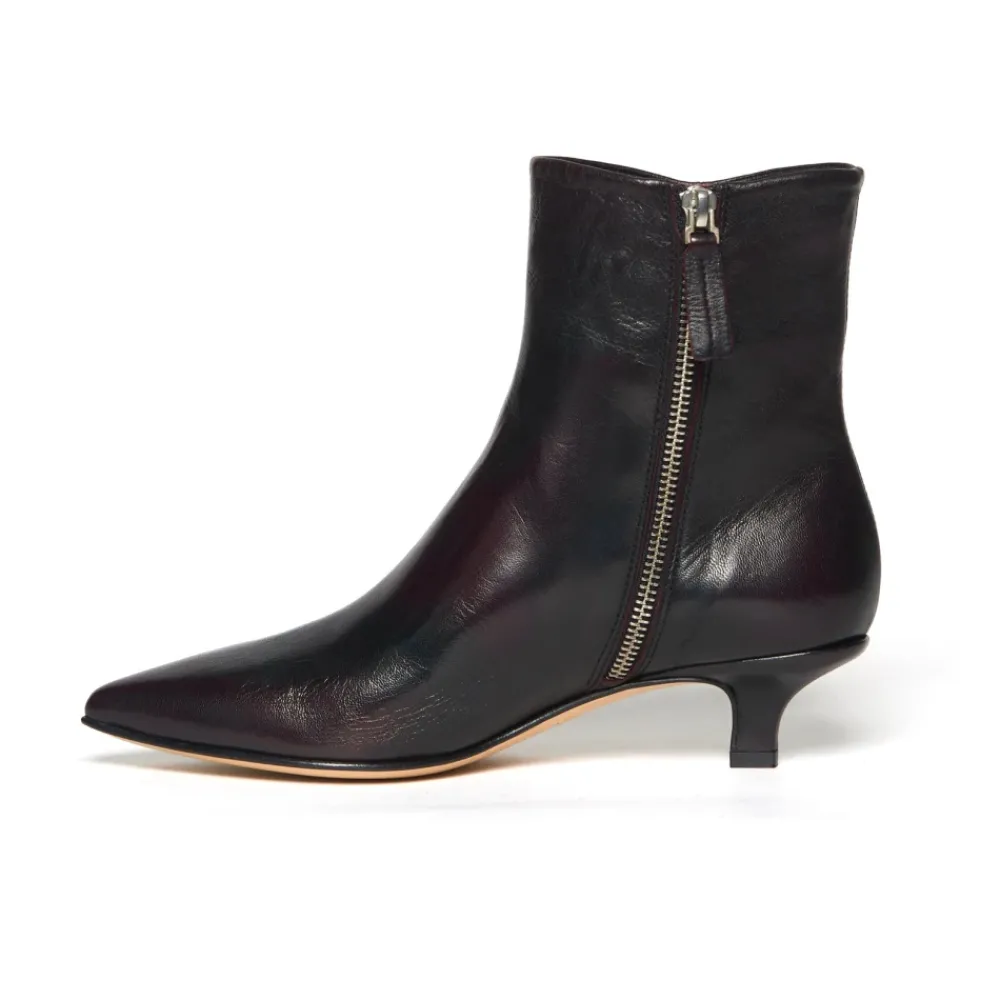 DAMES Pomme D'or Enkellaarsjes^Bordeaux Leder Enkellaarsjes