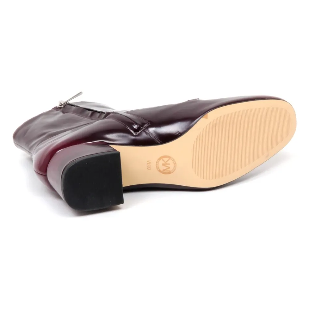 DAMES Michael Kors Enkellaarsjes^Bordeaux Leren Enkellaars