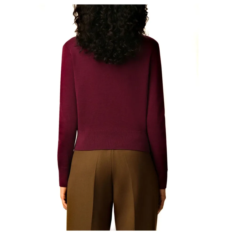 DAMES Ami Paris Truien & Vesten^Bordeaux Merino Wol Crewneck Sweater