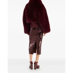 DAMES ROTATE Birger Christensen Rokken^Bordeaux Paillet Potlood Rok