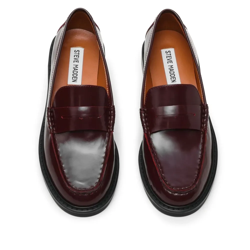 DAMES Steve Madden Loafers^Bordeaux Platte Schoenen