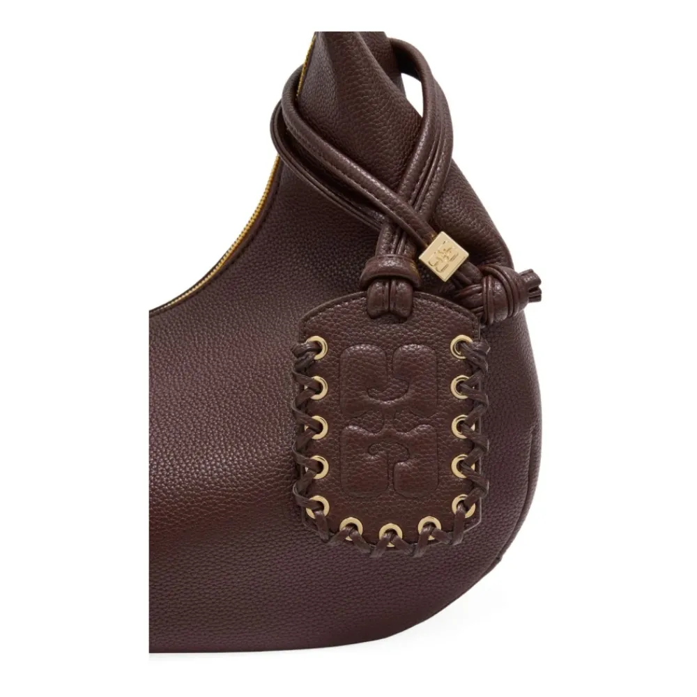 DAMES Ganni Bordeaux Schoudertas Stijlvol en veelzijdig