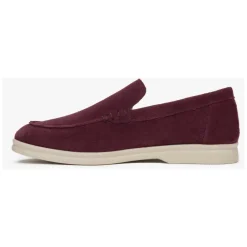 DAMES Estro Loafers^Bordeauxrode Velours Loafers