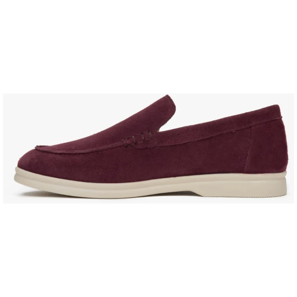 DAMES Estro Loafers^Bordeauxrode Velours Loafers