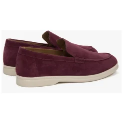 DAMES Estro Loafers^Bordeauxrode Velours Loafers