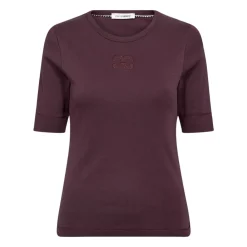 DAMES Co'Couture Borduur T-shirt Top in Winered