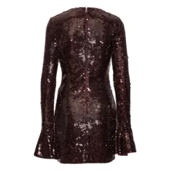 DAMES ROTATE Birger Christensen Bourgondische Pailletten Mini Jurk