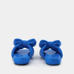 DAMES Off White Bow Padded Slides