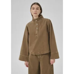DAMES My Essential Wardrobe Blouses^Boxy Shirt Tabaks Gewassen