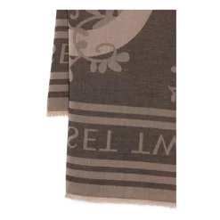 DAMES Twinset Sjaals^Bloemig Sjaal met Franje Randen