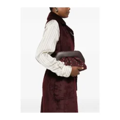 DAMES THEMOIRè Bruin Leren Flap Tas met Riem