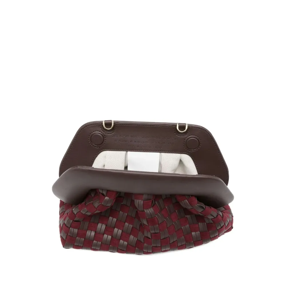DAMES THEMOIRè Bruin Leren Flap Tas met Riem