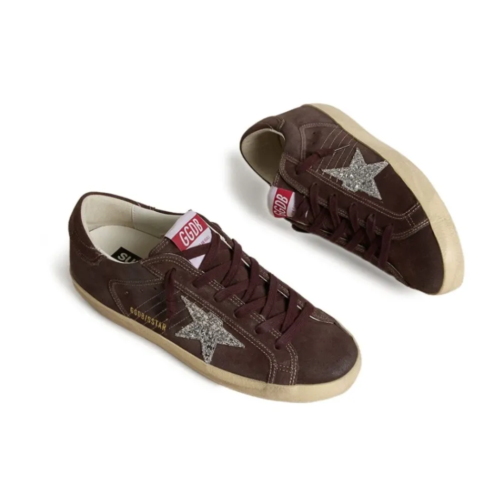DAMES Golden Goose Sneakers^Leren Glitter Ster Sneakers