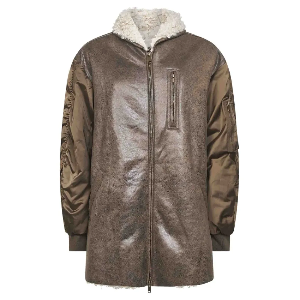 DAMES Marant étoile Jassen^e bomberjack met shearling kraag