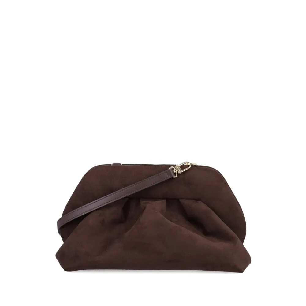 DAMES THEMOIRè Clutches^e Gebogen Clutch met Gerimpelde Details