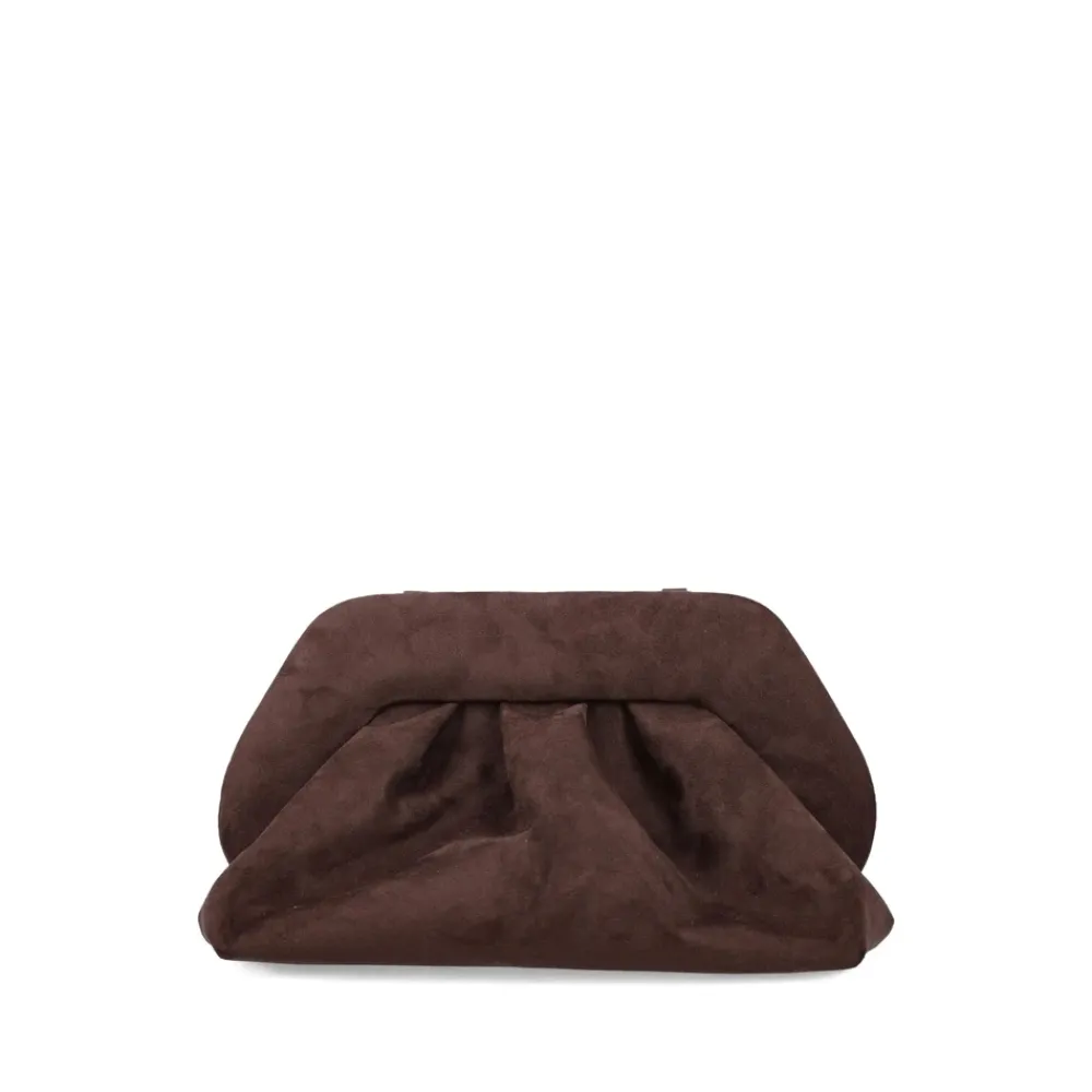 DAMES THEMOIRè Clutches^e Gebogen Clutch met Gerimpelde Details