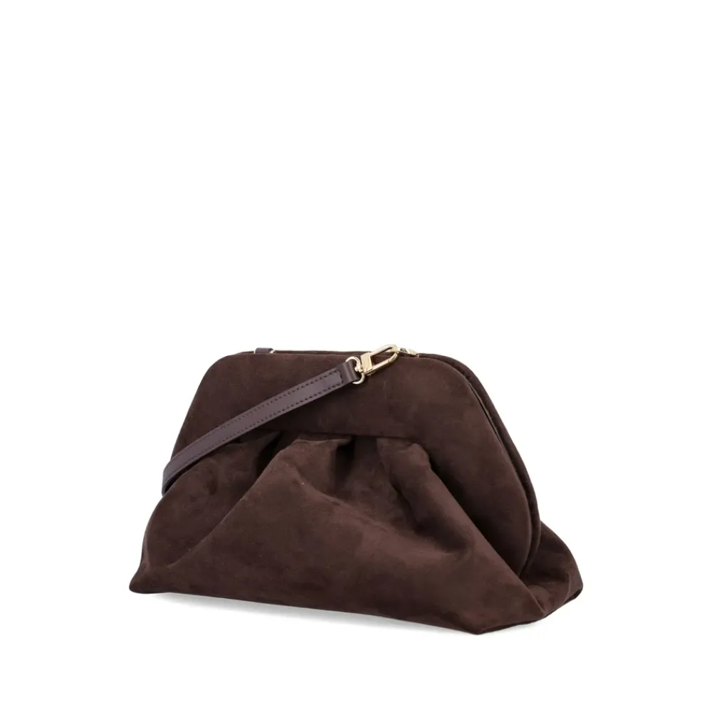 DAMES THEMOIRè Clutches^e Gebogen Clutch met Gerimpelde Details